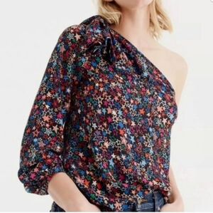 J.CREW One-shoulder top in kaleidoscope star print 8T